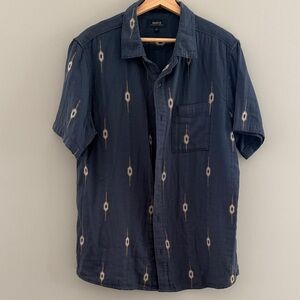 Roark 100% Cotton Blue Abstract Button Down - Large